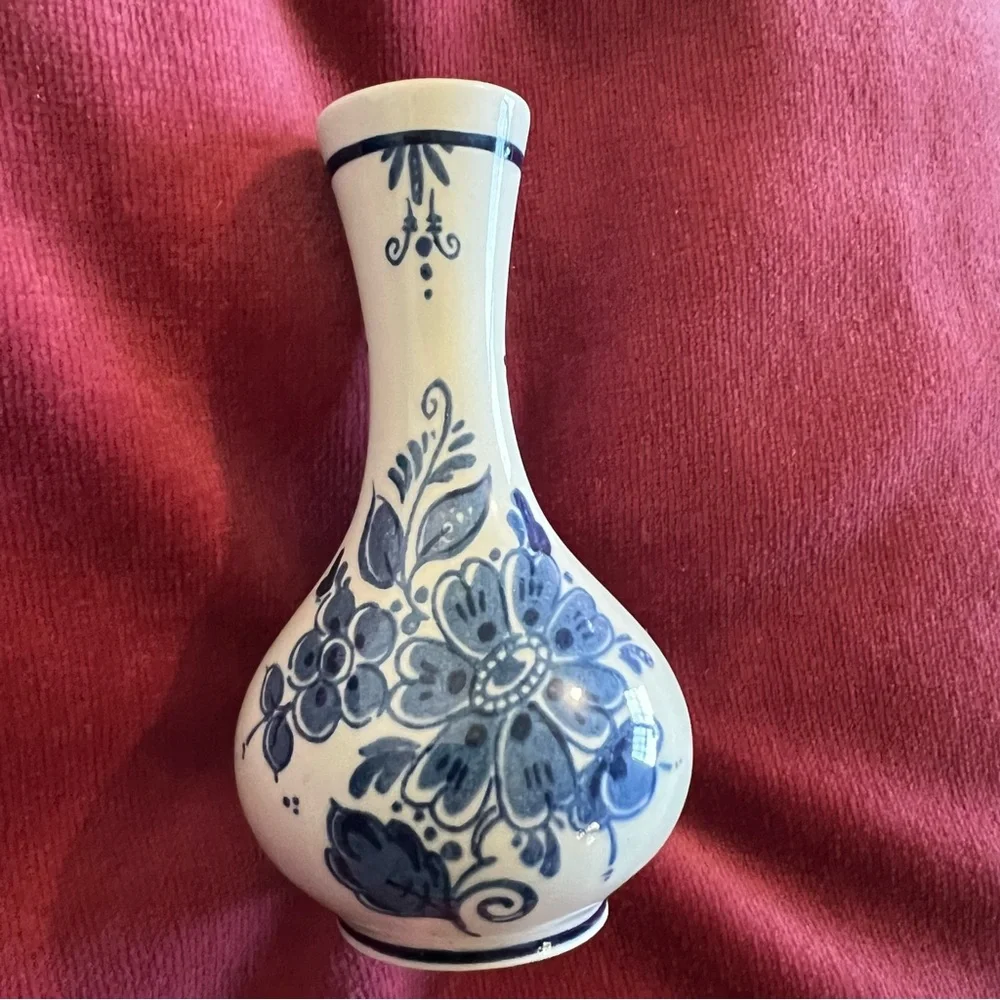 Vintage Blue and White Mini Vase Blauw Delfts Miniature